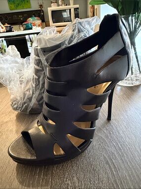Michael Antonio Black Cutout Stiletto Heels